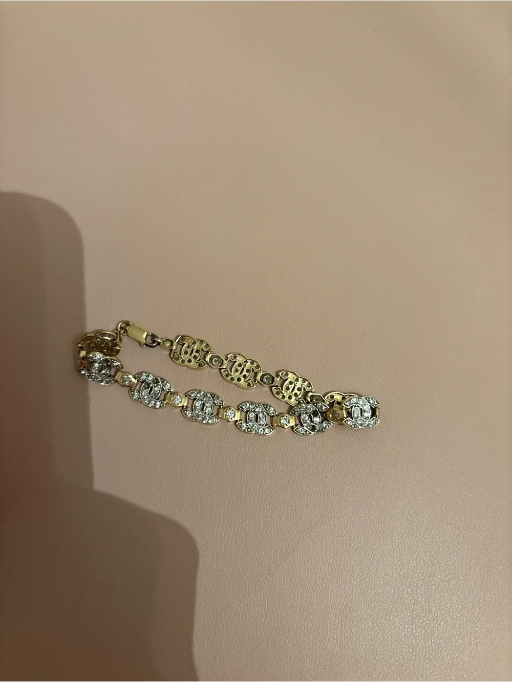CHANEL Gold-Tone Crystal Bracelet and Earrings Set (  hot deal  )